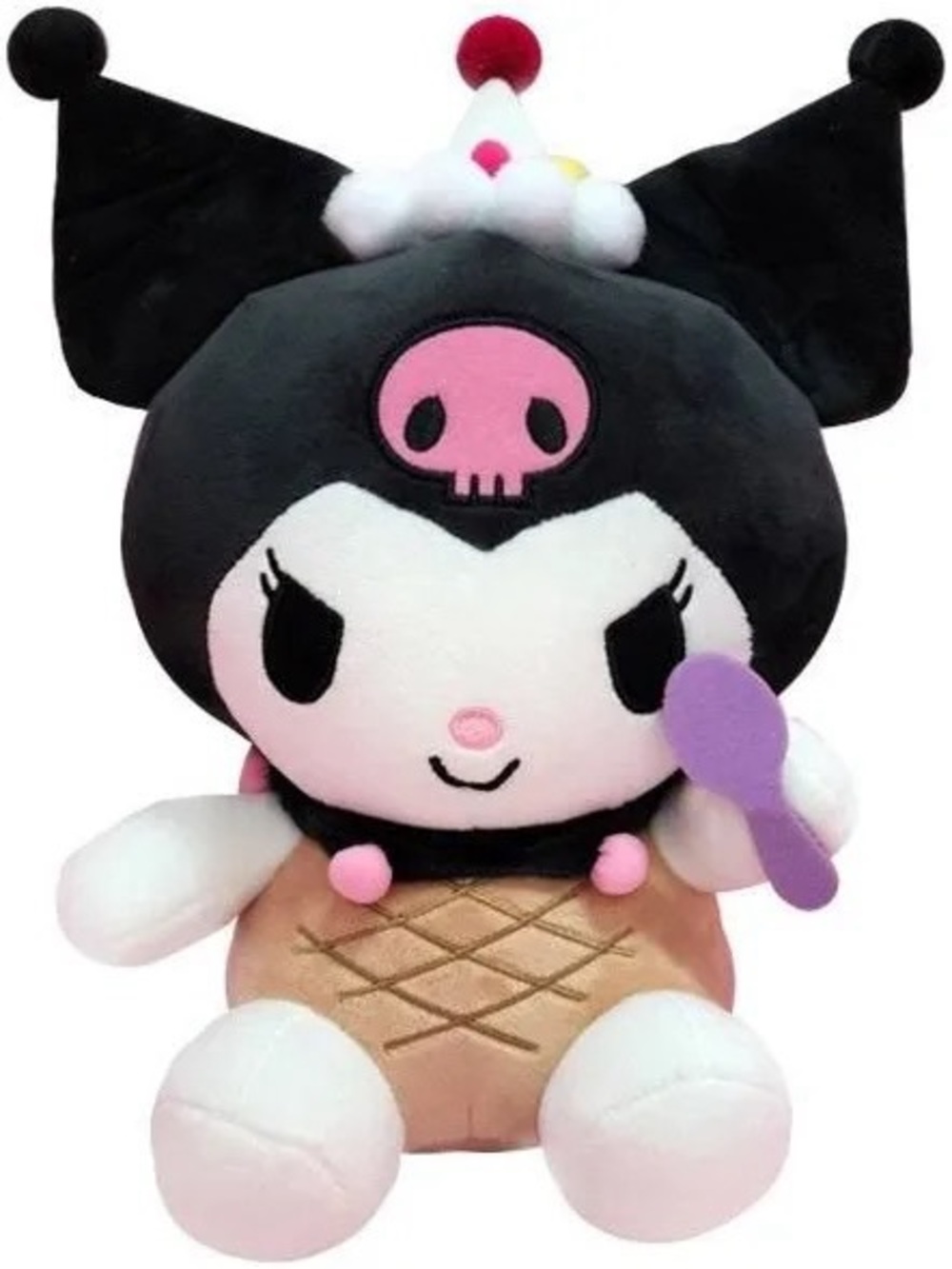 Sanrio Kuromi Plush — Black, Pink, White, Purple & Tan Cute Character